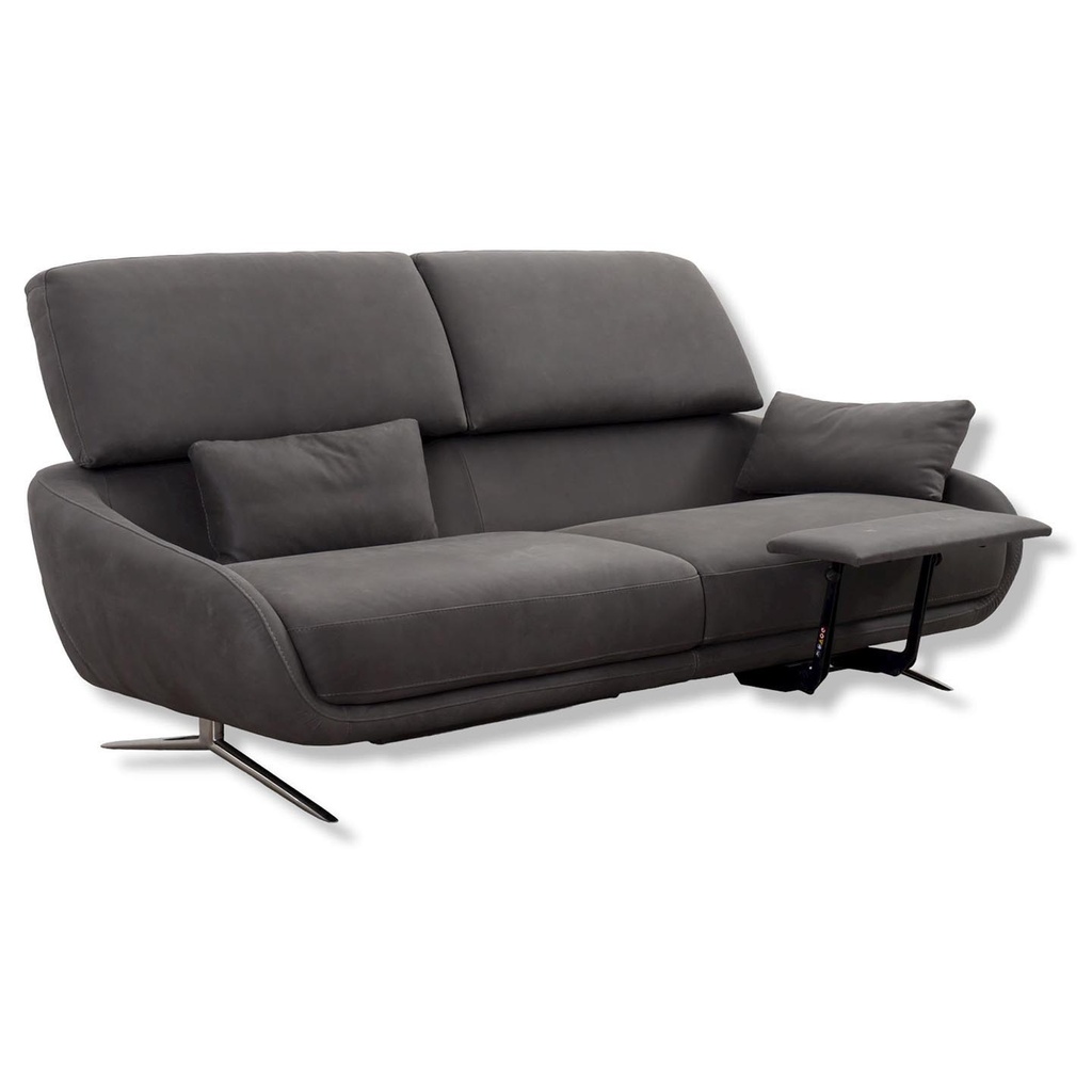 Calia Italia Regal_E 3-Sitzer Sofa in Leder Nouveau slate grey 