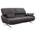 Calia Italia Regal_E 3-Sitzer Sofa in Leder Nouveau slate grey 
