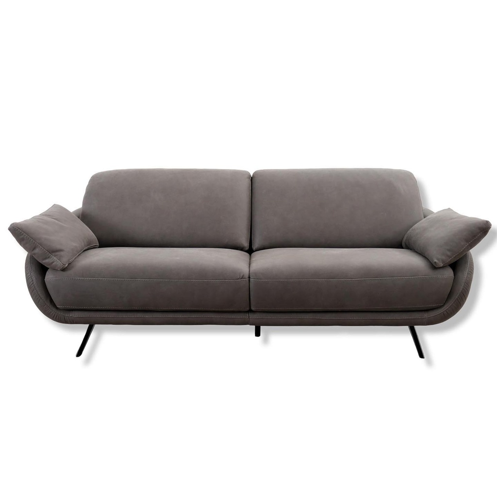 Calia Italia Regal_E Sofa in Leder Nouveau slate grey