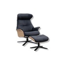 Conform TV armchair Air in Sauvage dark blue leather
