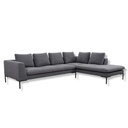 Flexlux corner sofa LOANO in Bormio grey fabric