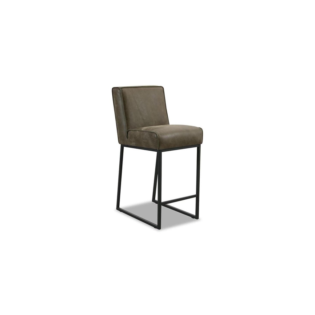 Het Anker Lara 2x bar stool in leather Africa olive