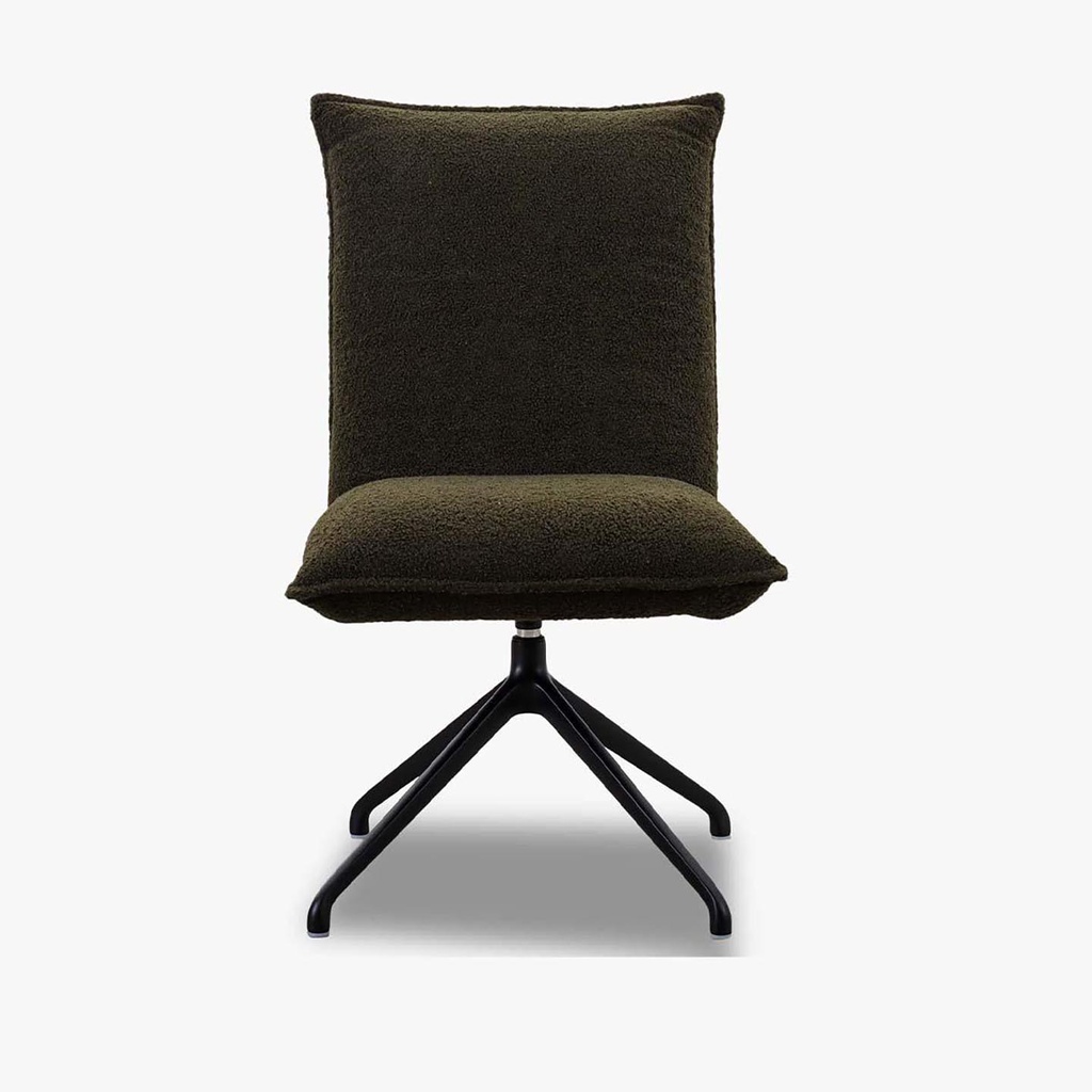Het Anker MAGGIE chair set of 6 in fabric Tedyy moss and darkgreen