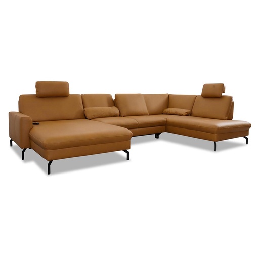 [92260294] Polinova Sofa EM20028 in Leather Vivre kurkuma