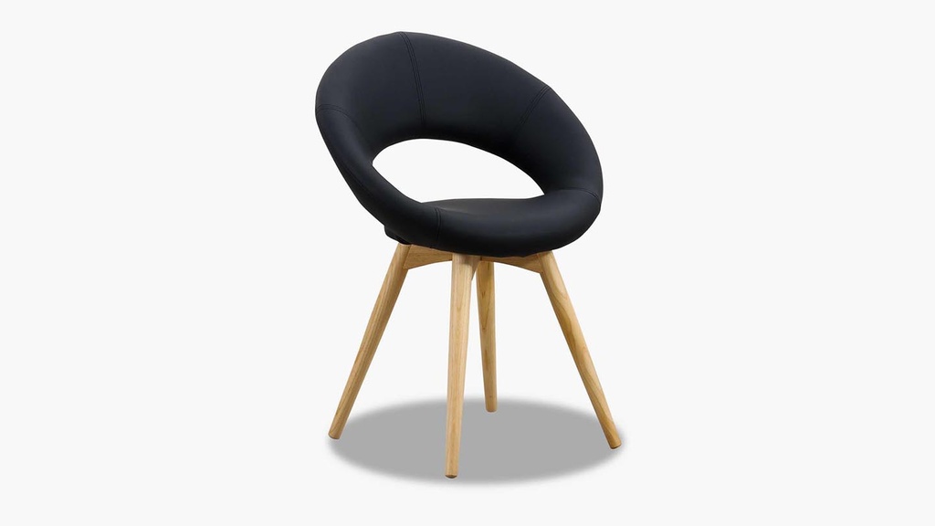 Actona  2er-Set Stuhl PLUMP in Kunstleder schwarz