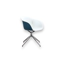 ALBA PLUS set of 4 BLUMI chairs in TECH polyurethane white-petrol