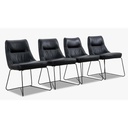 Ada 4x PORTLAND chairs in black aniline leather