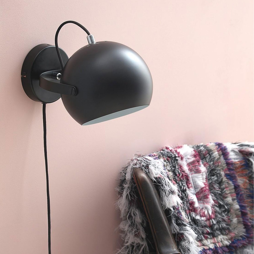 Frandsen wall lamp BALL Handle Ø 18cm black matt