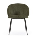 Danish Lemonite chair Monna in green chenille and steel legs with black finish
