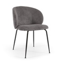 Danish Lemonite chair Monna in gray chenille and steel legs with black finish