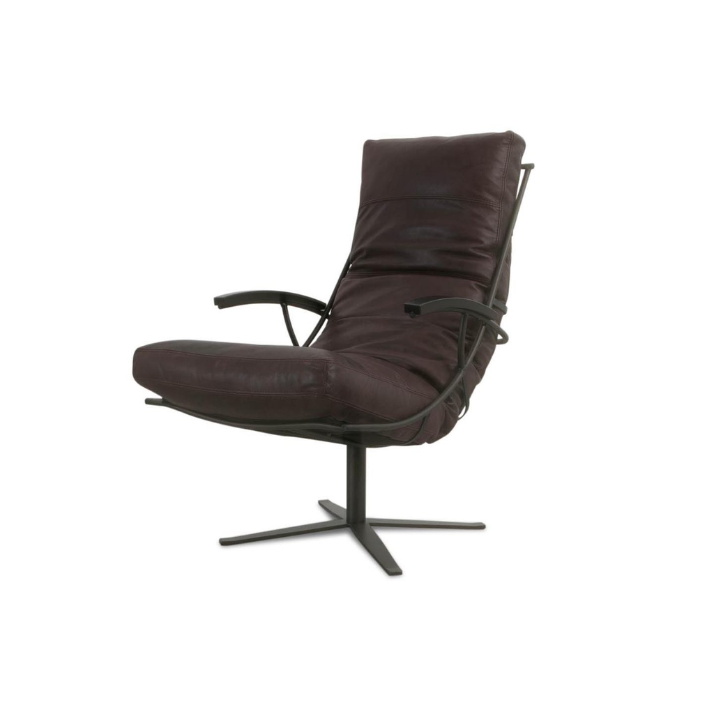 Het Anker armchair TIBERIUS in leather Vergilius dark chocolate