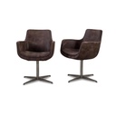 Het Anker swivel chair ANNABEL set of 2 in leather Africa tanganica