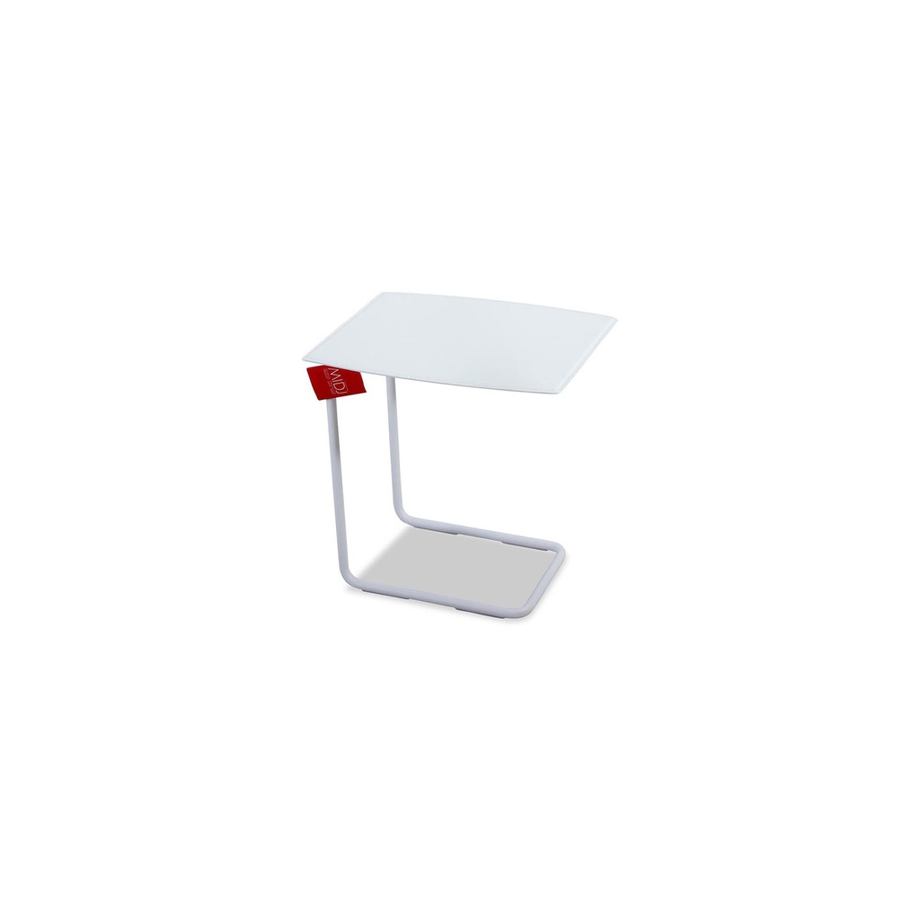 MIDJ side table APELLE CT in white core leather