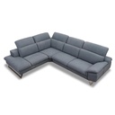 Nicoletti Home corner sofa Zuma in Nouveau quartz leather
