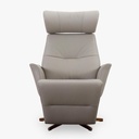 Conform TV armchair Beyoung with footrest in nappa cement leather