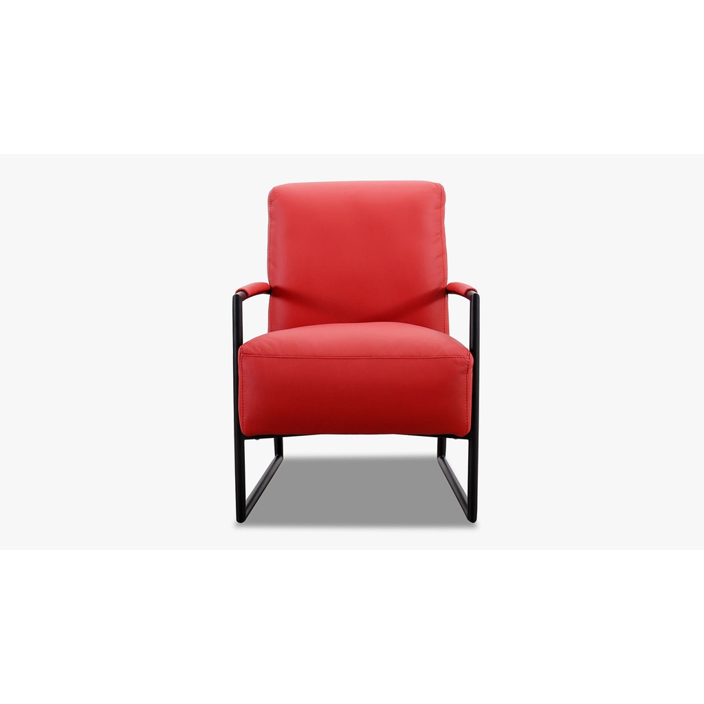 K+W - 7400 exclusive armchair in Bronco red leather