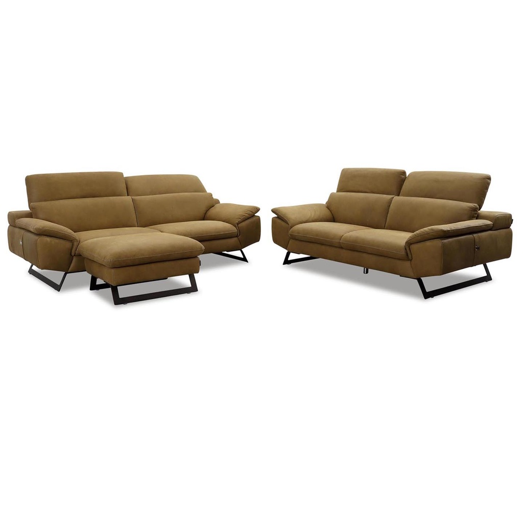 Nicoletti Home Sofagarnitur ZUMA in Leder Nouveau olive