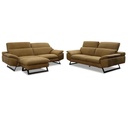 Nicoletti Home sofa set ZUMA in Nouveau olive leather