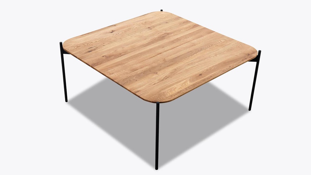 MCA Furniture -  Couchtisch ALTO 80cm in Eiche / Metall schwarz matt