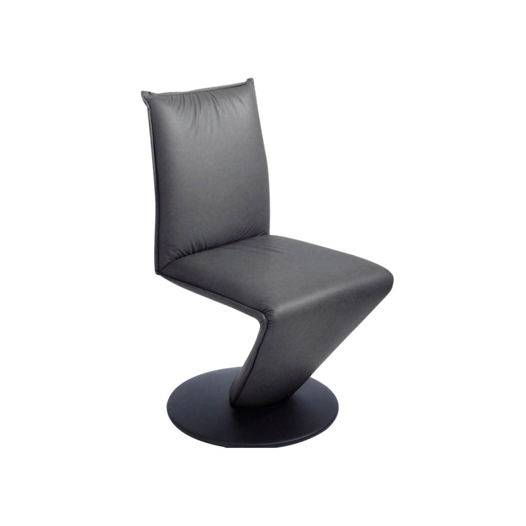 K+W Himolla - 6014 1A Swivel chair without armrests in Cloud asphalt leather
