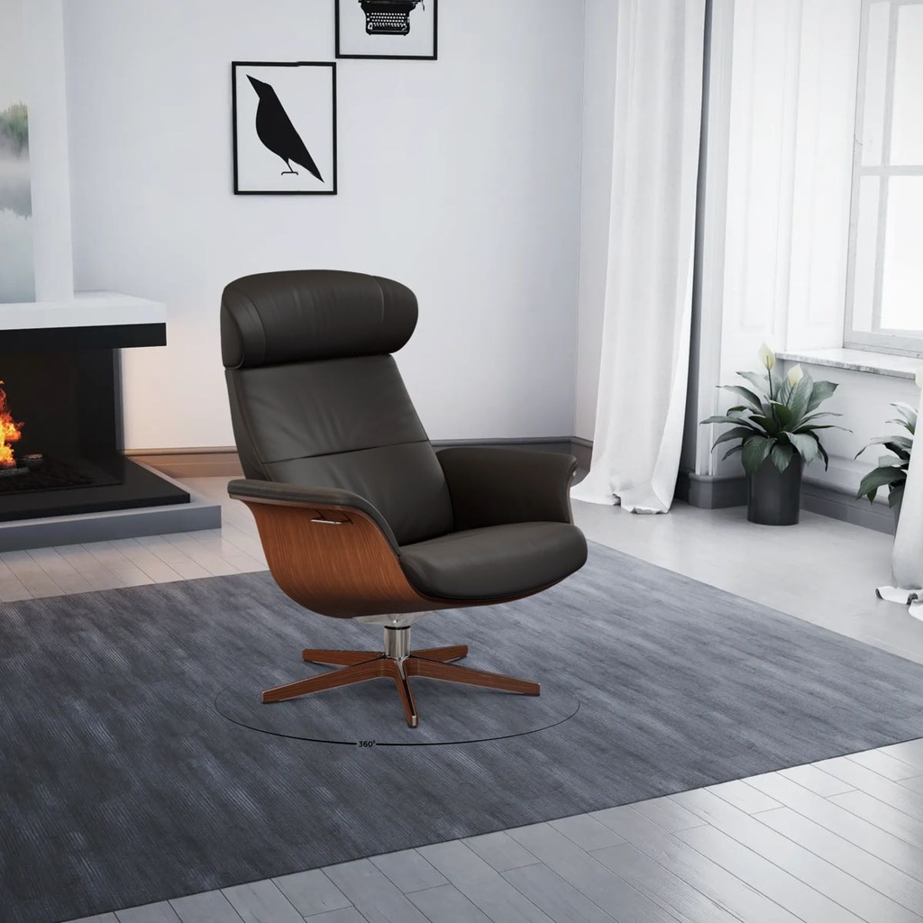 Conform Time Out armchair in Fantasy black leather