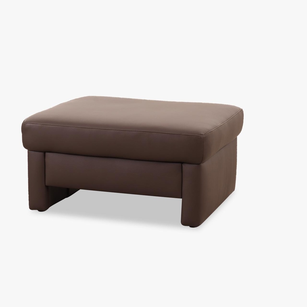 Ewald Schillig stool in brown leather