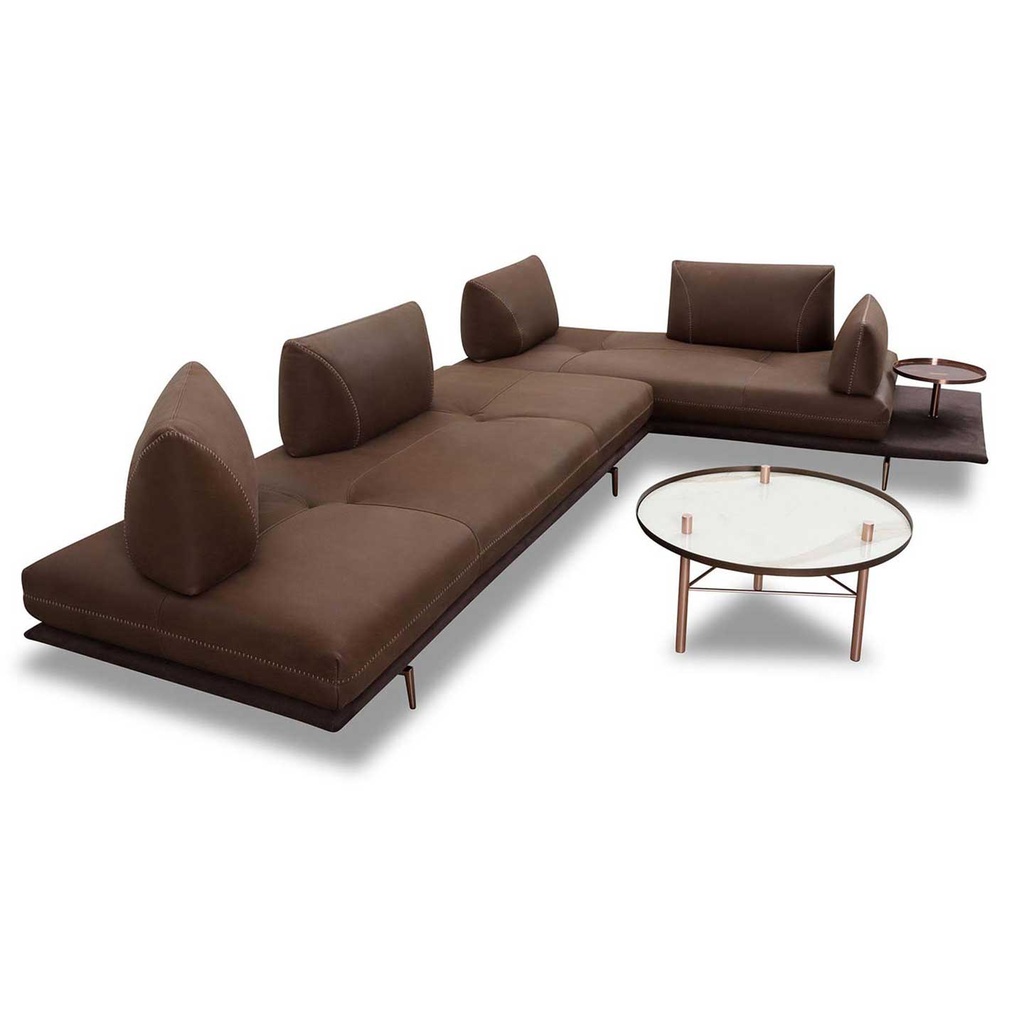 Calia Italia Gianduiotto JR Sofa in Kombination Leder Mammut und Stoff Ginevra 