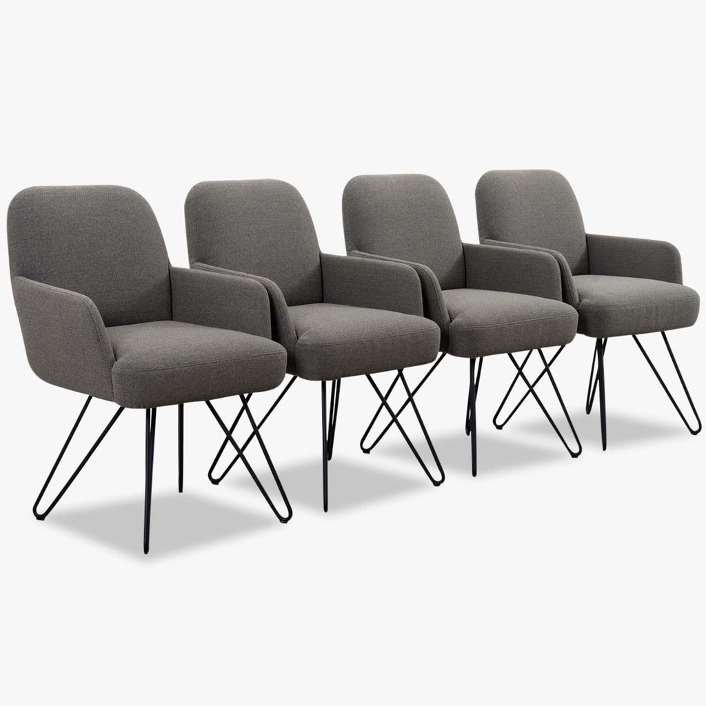 K+W set of 4 armchairs in gray fabric