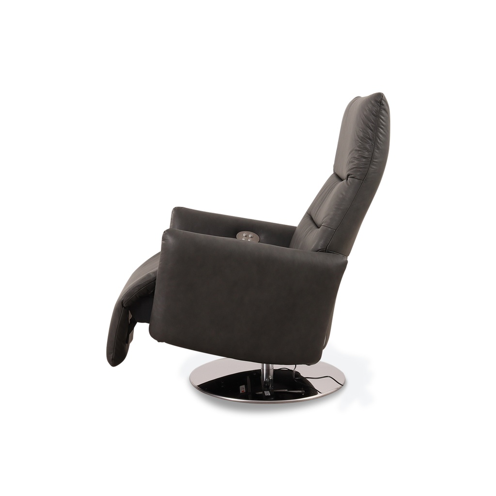 Willi Schillig TV armchair SALSAA in leather Z69 anthracite