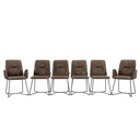 Tommy M set of 6 Efendi chairs in suede aniline leather fango