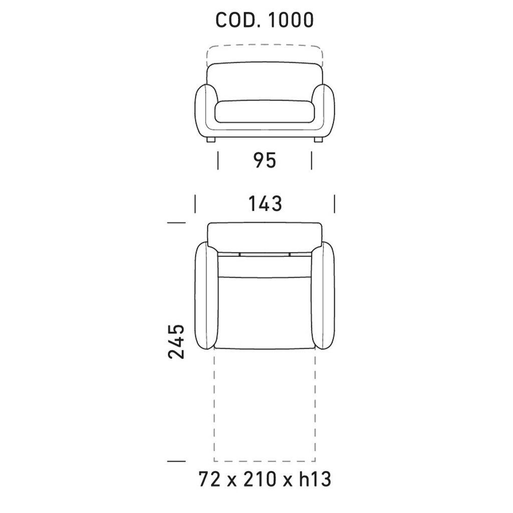 Dienne Salotti Schlafsofa Bob in Stoff Gemini