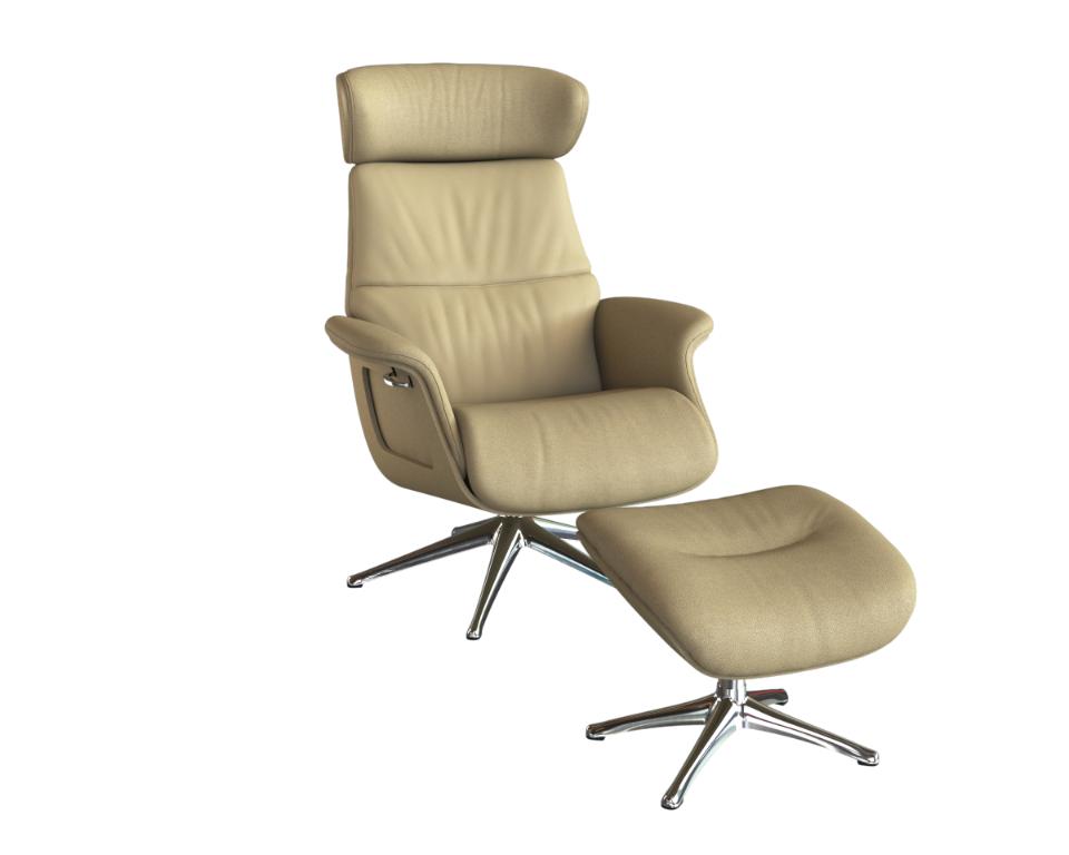Flexlux CLEMENT armchair in Safari leather
