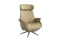 Flexlux recliner VOLDEN with integrated footrest in Safari leather