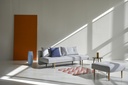 Innovation Living sofa bed Recast Plus legs light oak 140cm in fabric 590 Micro Check Grey
