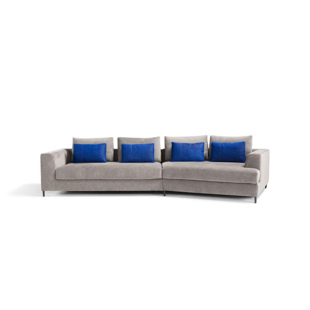 Dienne Salotti curved sofa bed Loy in Klimt fabric