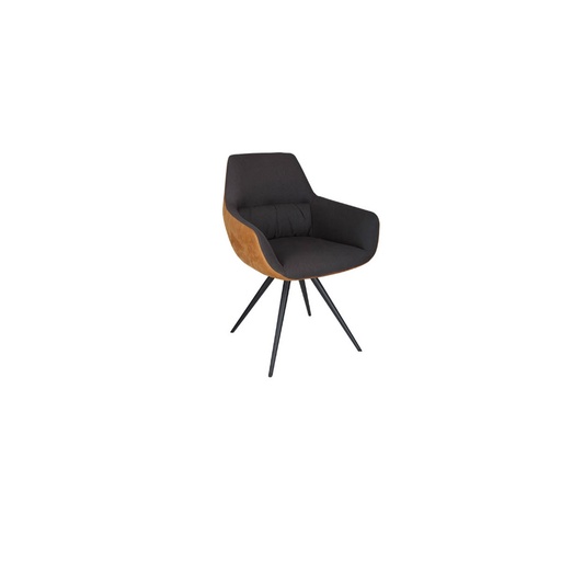 Venjakob ROMY chair in buffalo leather and fabric