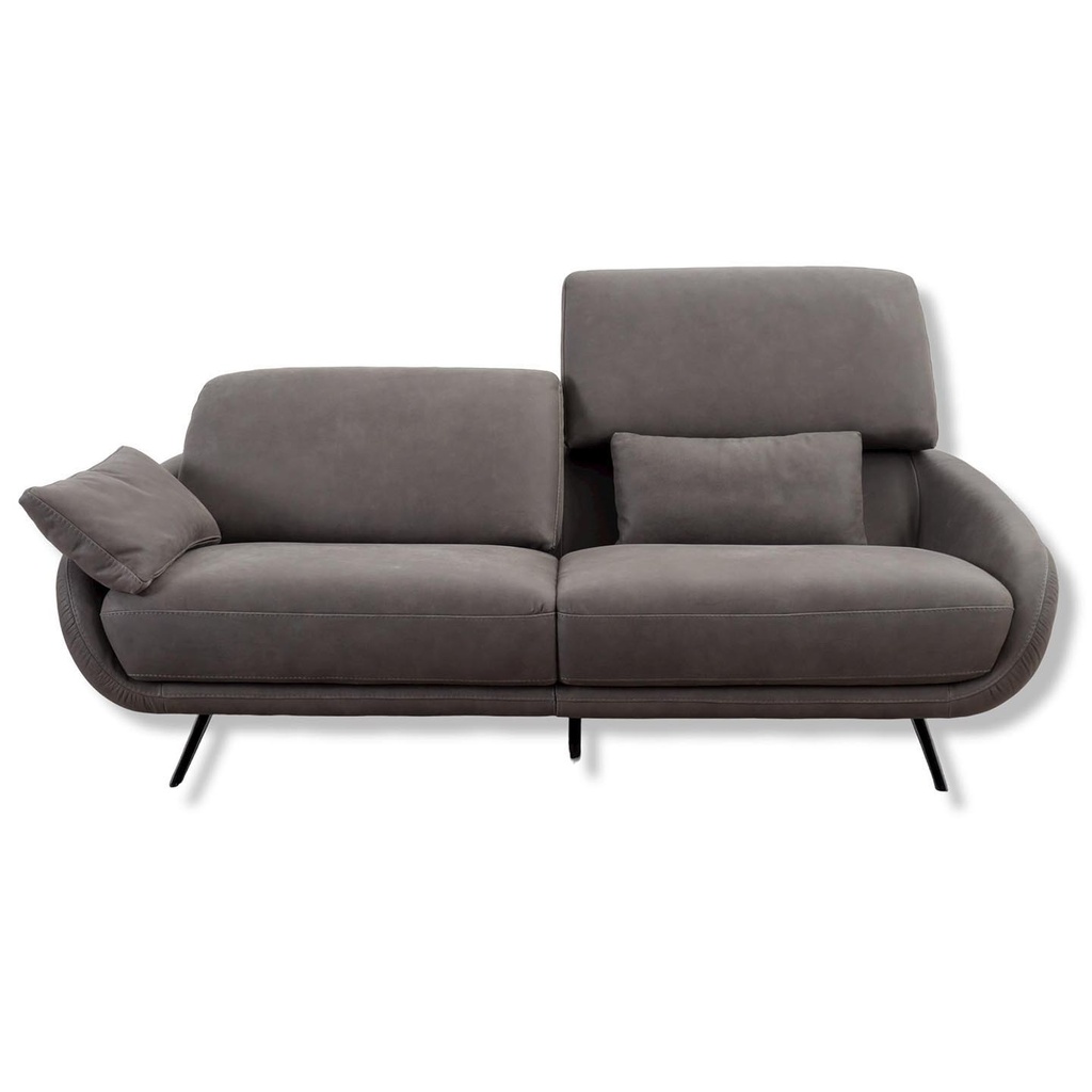[92260289] Calia Italia Regal_E Sofa in Leather Nouveau slate grey