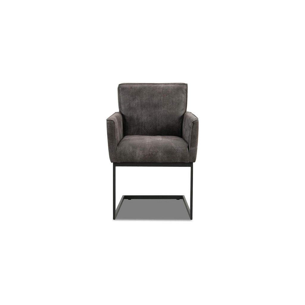 [92260345] Het Anker LUNA 2x cantilever chair in leather Africa moro