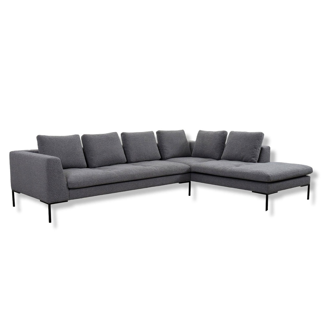 [92260251] Flexlux corner sofa LOANO in Bormio grey fabric