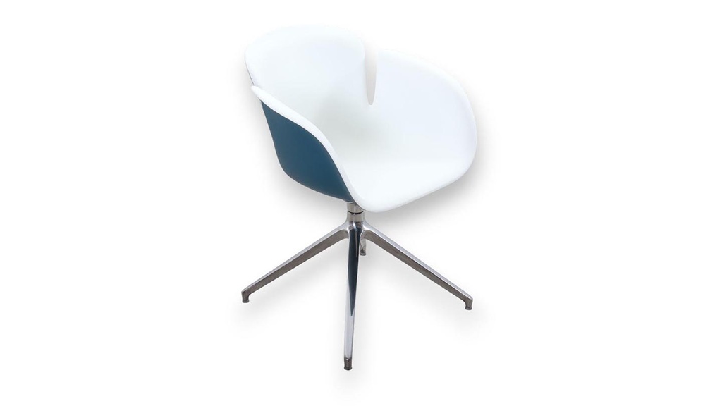 [92259220] ALBA PLUS set of 4 BLUMI chairs in TECH polyurethane white-petrol