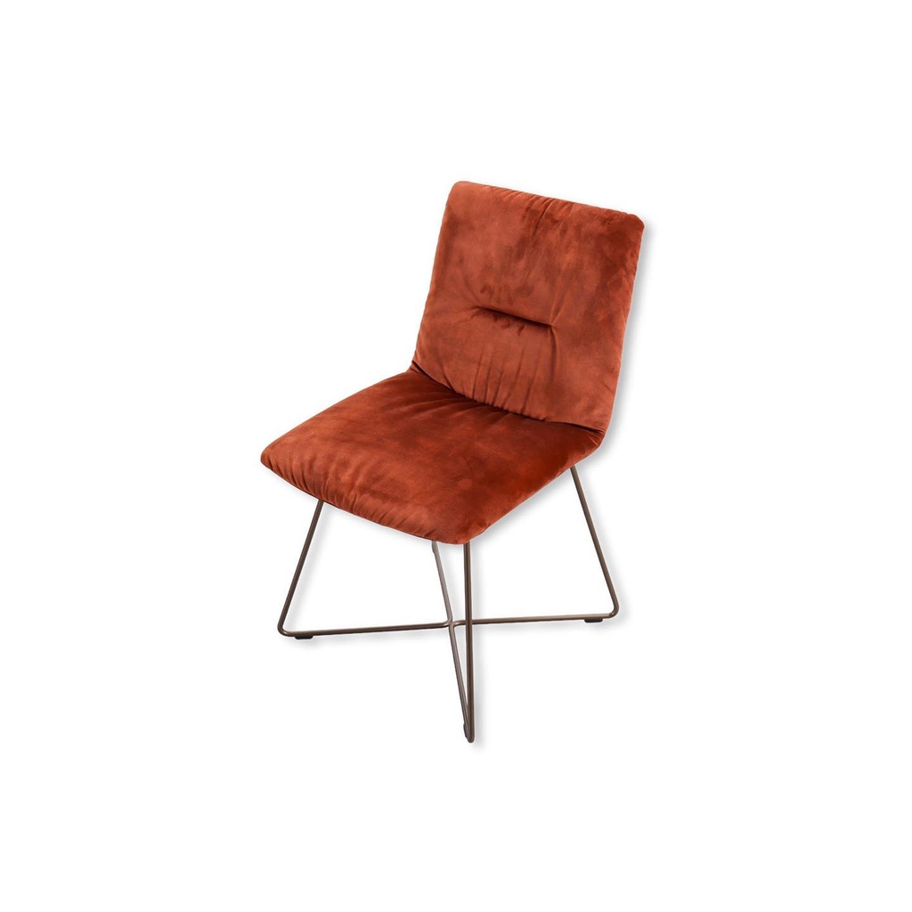 [92258020] Willi Schillig 2x chair 11004 LOTTA in fabric S41 copper