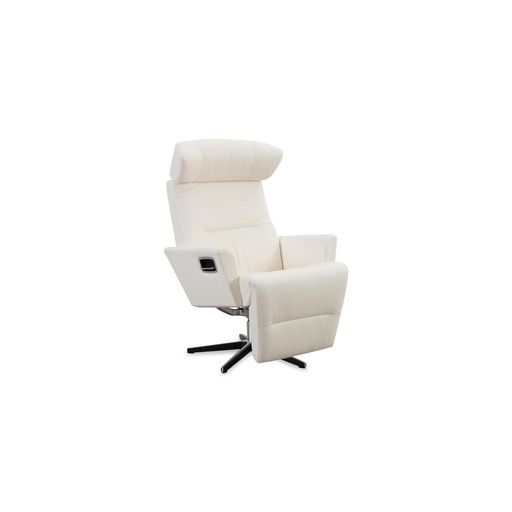 [92234779] Conform RELIEVE TV armchair with footrest in Fantasy snow white leather