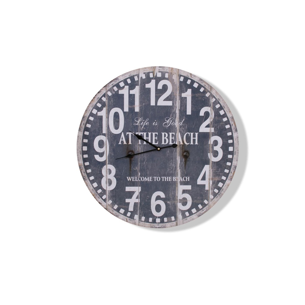 [SD33165] Studio M Uhr AT THE BEACH in grau-blau rund Ø 60cm