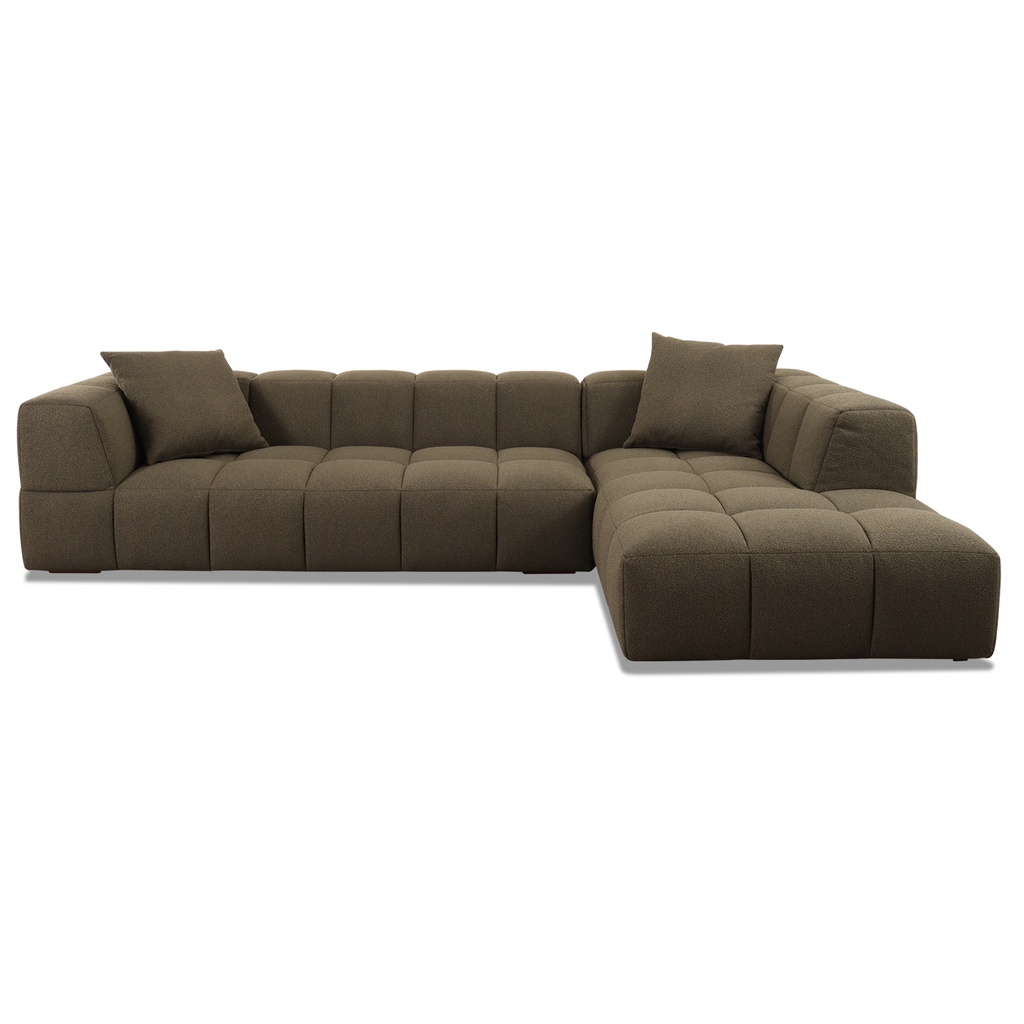 Ecksofa BUBBLE in Stoff Loop safari und Leder Kenia brown (Kopie)