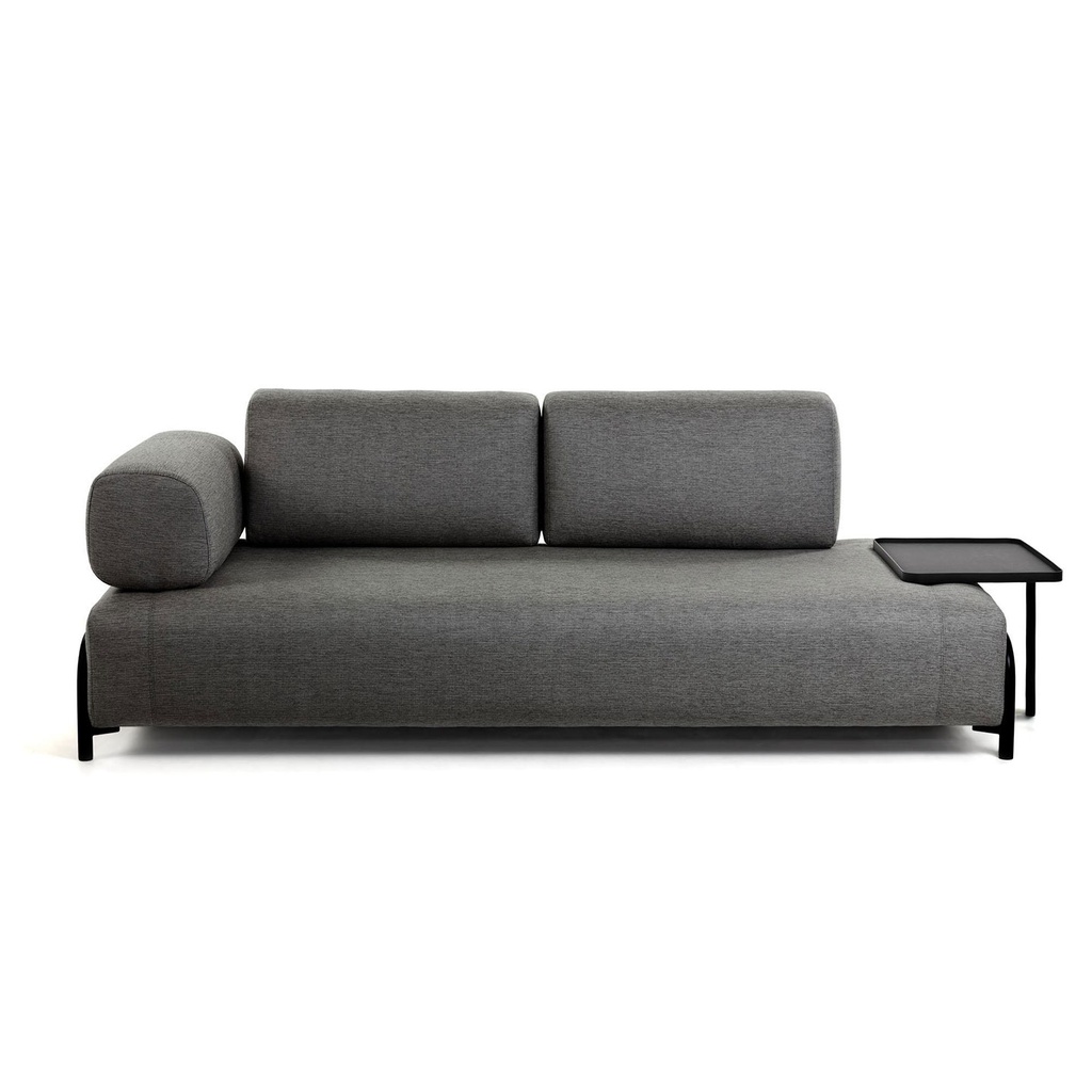 [S587BB02] Danish Lemonite Sofa COMPO in Stoff dunkelgrau mit Tablett