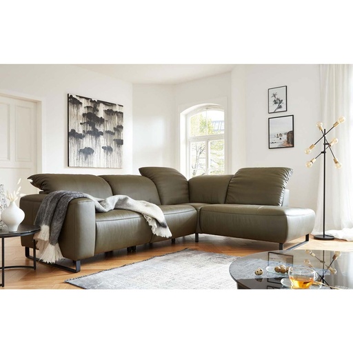 Candy Ecksofa EMPIRE in Leder Mercury konfigurierbar