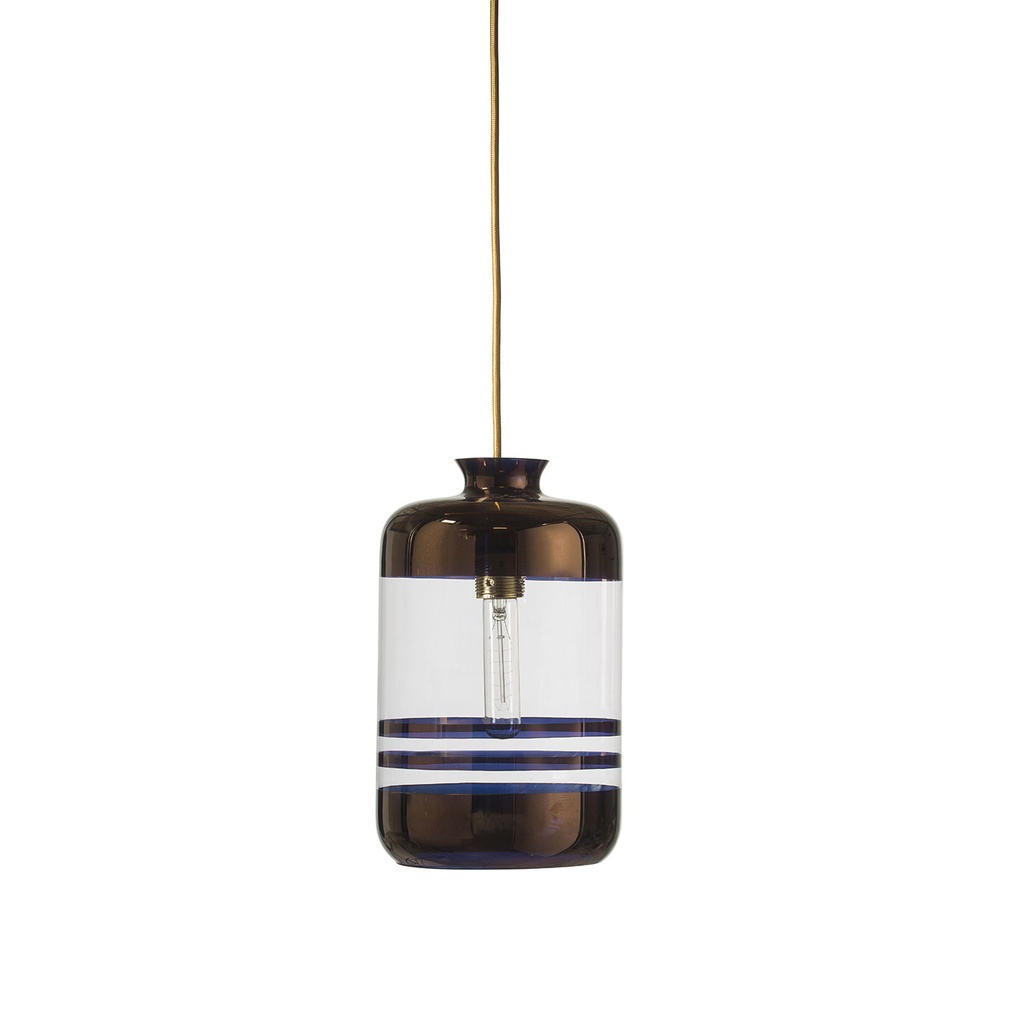 [LA101319] EBB&FLOW Pendellampe PILLAR Stripe Glas kupfer