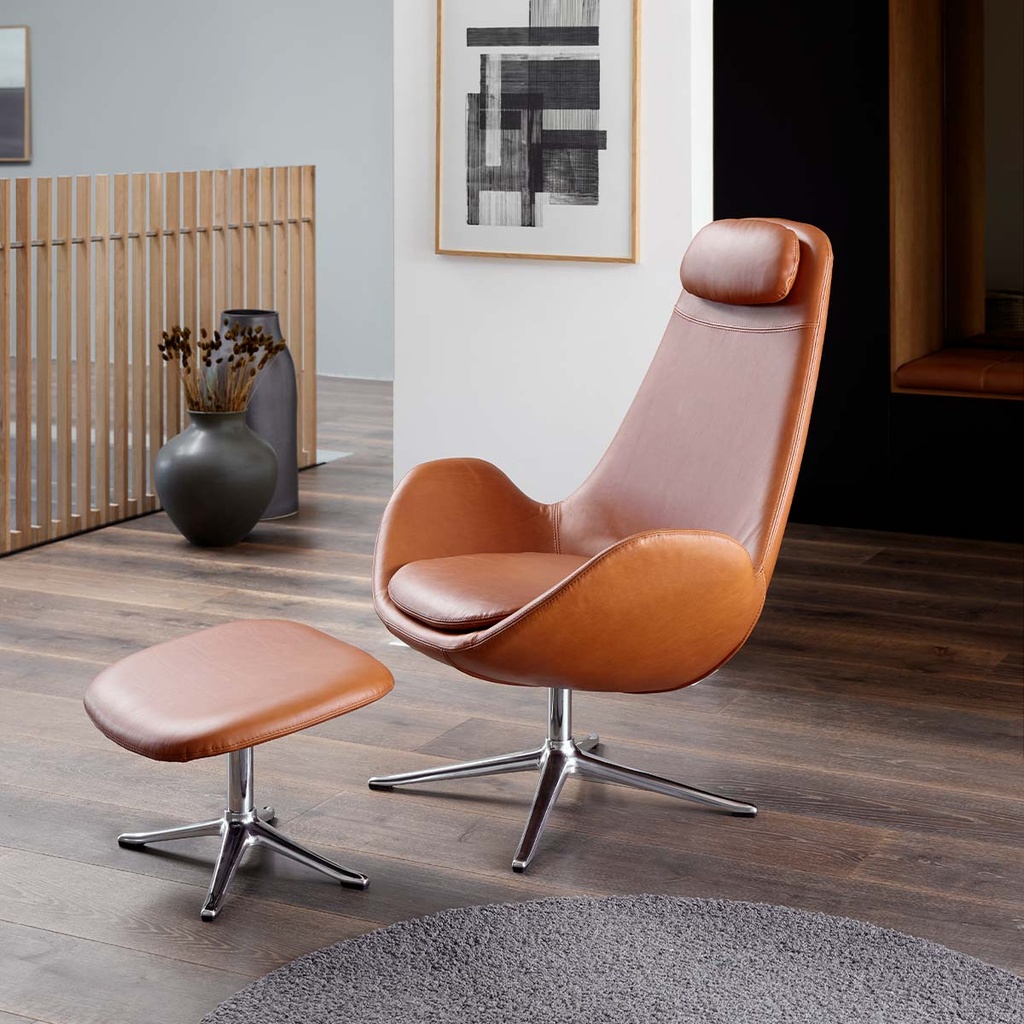 Flexlux GHOST HIGH armchair in Safari leather