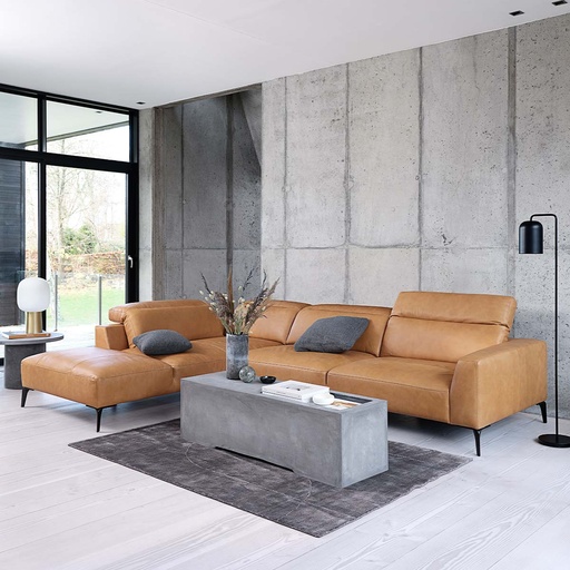 Flexlux corner sofa VOLUZZI in Nature leather