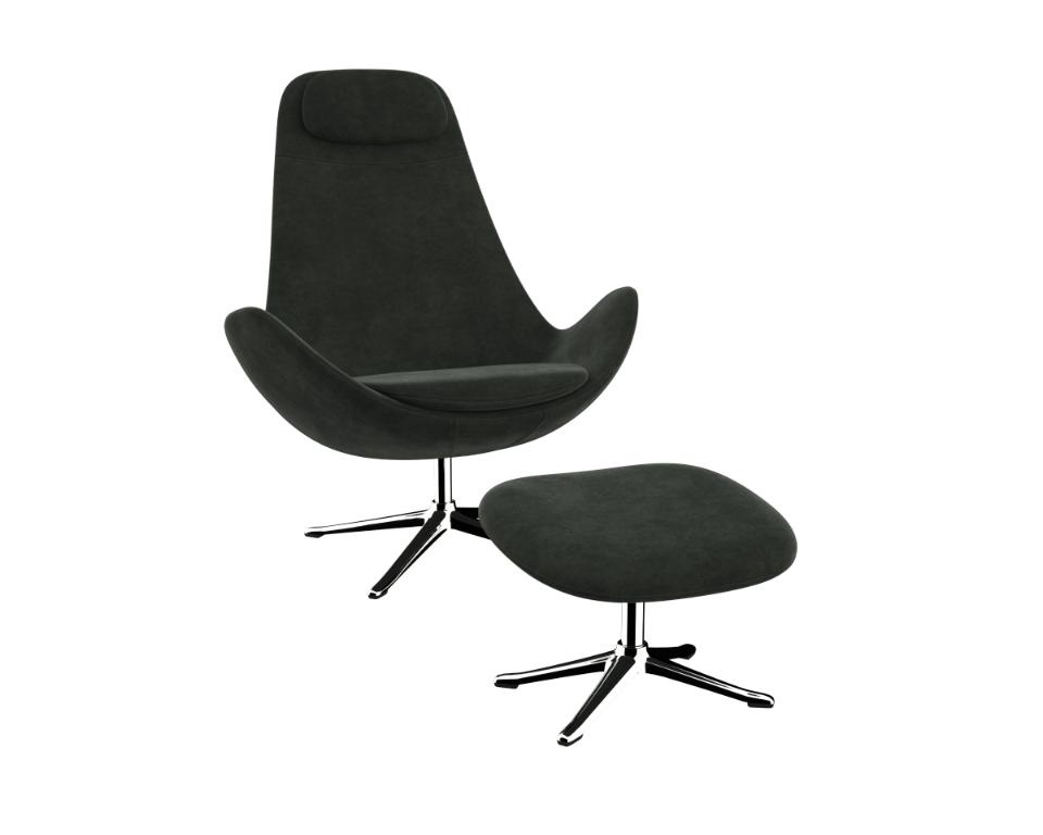 Flexlux GHOST HIGH armchair in Super Velvet fabric
